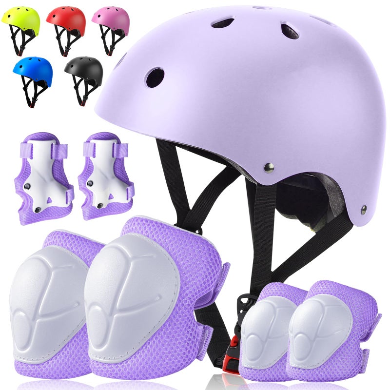 ArgoHome Toddler Kids Bike Helmet Set - Adjustable Cycling Helmet with Knee, Elbow Pads & Wrist Guards Sport Protective Gear Little Kid - Image 1